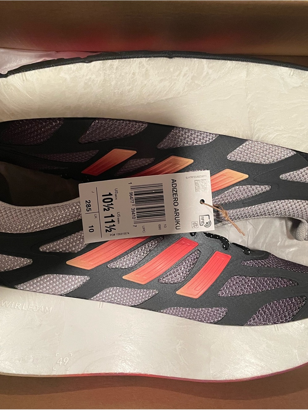 adidas Adizero Adizero Aruku Black Gray with Orange Accents Athletic Shoes